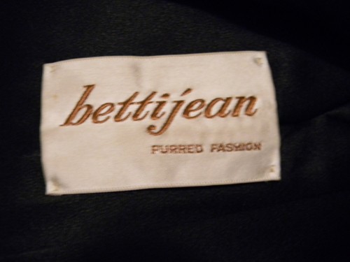 Vintage Damen Wolle Bettijean Pelz Mode schwarz gefüttert Swing Mantel 50er - Bild 3 von 7