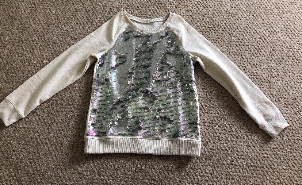 Silver store sequin sweatshirt