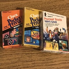 1980s Chex Pocket Trivia T.V. Game And Movie Game, And Pocket Trivia Teen Game