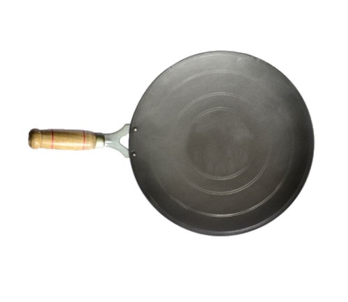 Iron Tawa Tava Krepp Pfannkuchenpfanne Chapati Roti konkaver Holzgriff strapazierfähig - Bild 7 von 60