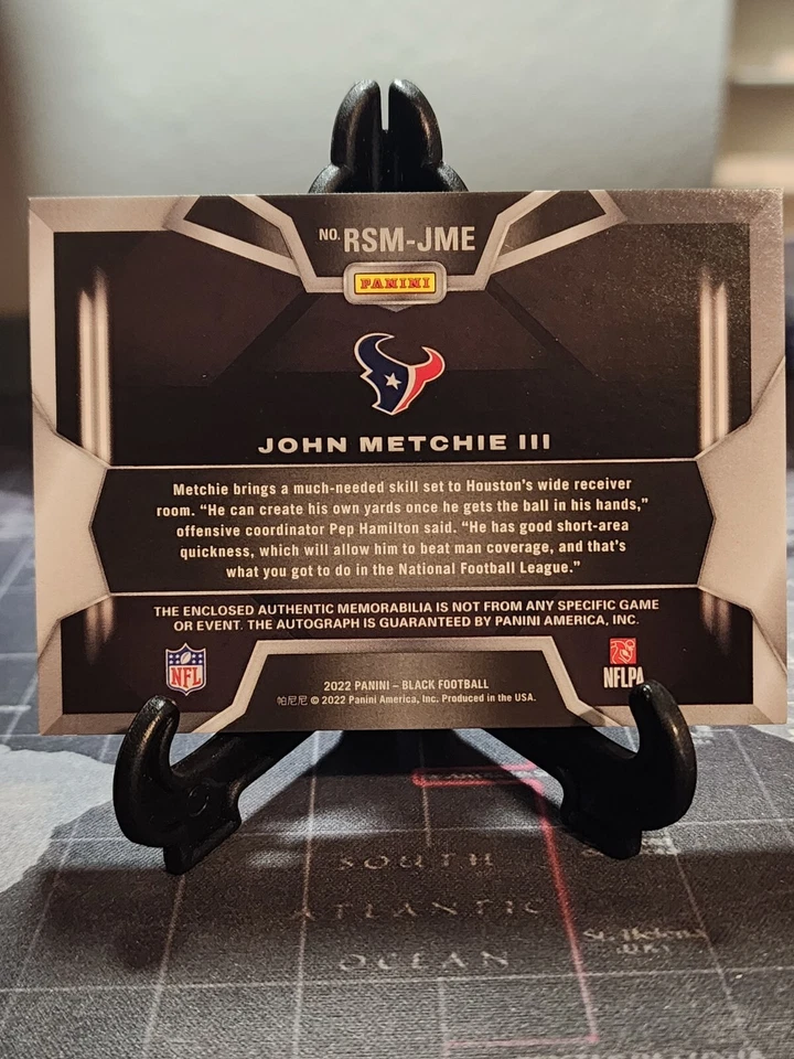 2022 Panini Black John Metchie III Rookie Signature Materials RPA RC /99  - Image 3 of 3
