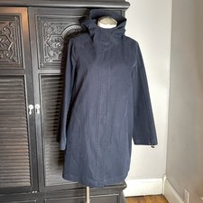 Lafayette 148 Jacket Navy Long Hooded Zip Jacket Coat Womens S