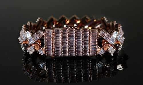 15mm Custom XL Clasp Baguette Lab VVS1 Diamonds Cuban Miami Prong Bracelet ROSE - 第 1/3 張圖片