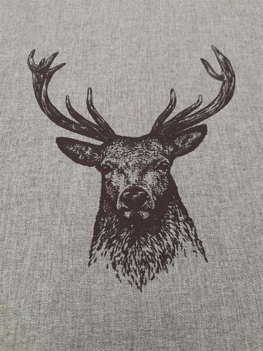 Landhaus Stuhlkissen Sitzkissen Filzoptik Hirsch grau mit Schaumstoff, 38 x 38cm - Bild 2 von 3