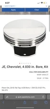 JE Piston Set 323981; FSR Asymetrical 4.030" Flat Top 2V for Chevy LS-Series