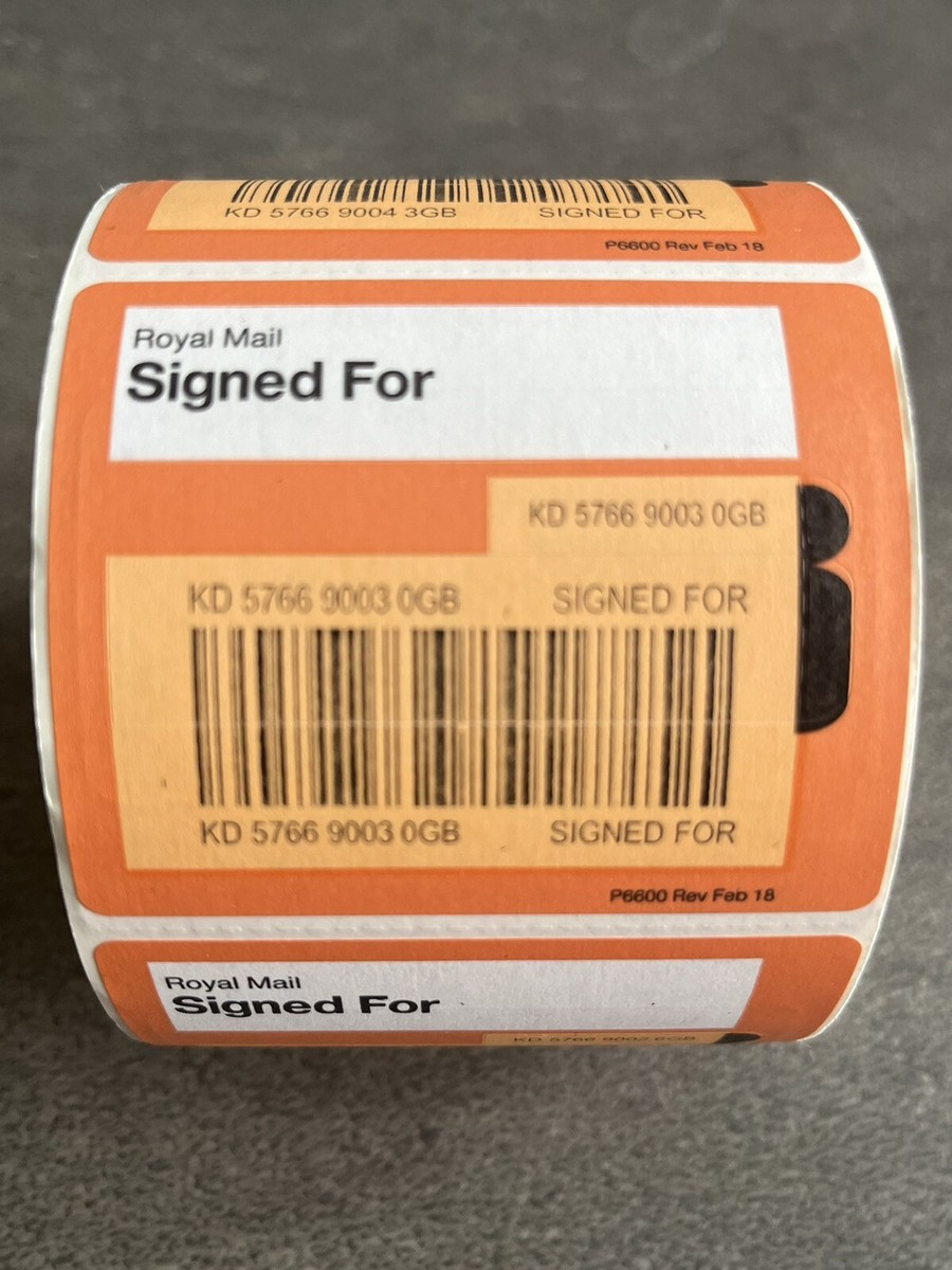 オランダ : Registered mail labelsロール［A］ UK ROYAL MAIL SELF ADHESIVE ORANGE SIGNED FOR STICKERS