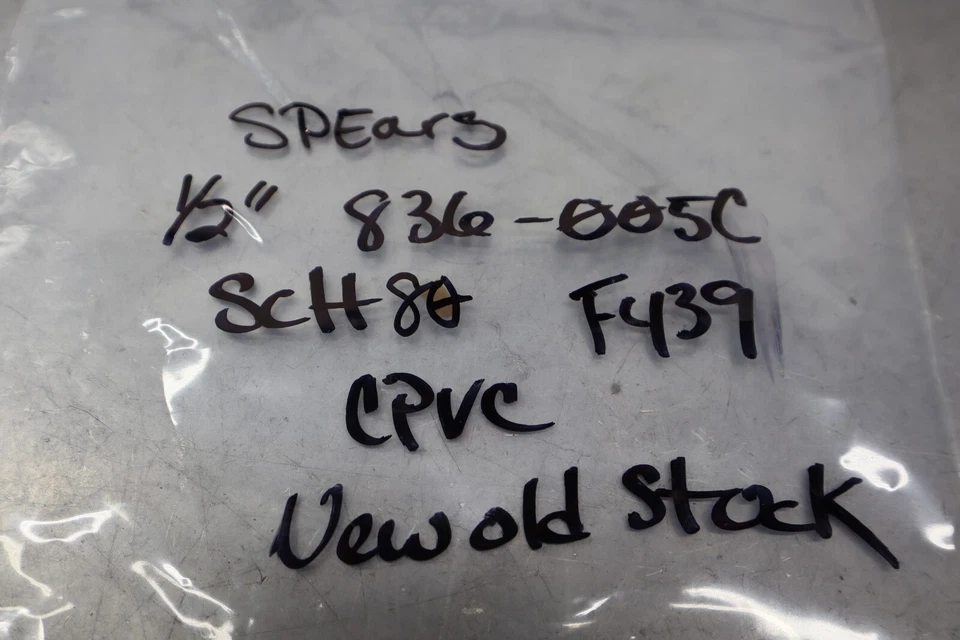 SPEARS 1/2" 836-005C SCH80 F439 CPVC Fitting & Cable New Old Stock See All Pics - Image 2 of 4