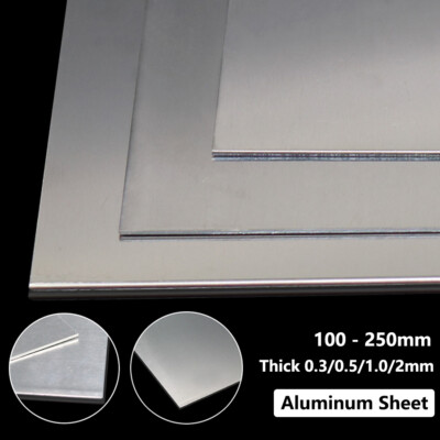 Aluminum Sheet Metal Flat Plate DIY 0.3mm 0.5mm 1mm 2mm Thickness Multiple Sizes