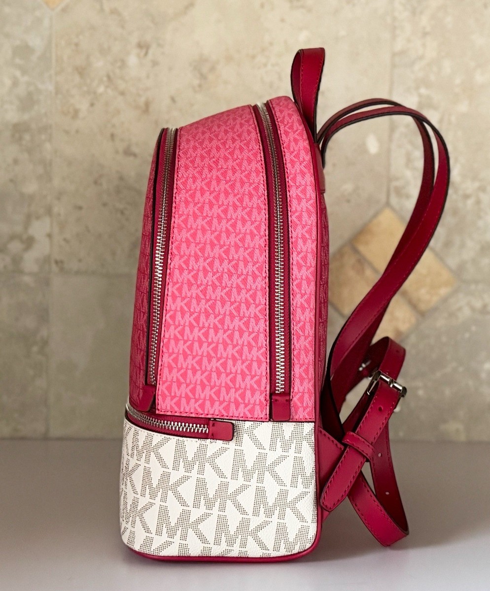 Michael Kors Rhea MD Backpack MK Ombre Dark Raspberry Multi MICHAEL KORS Dallas Medium Signature Logo Backpack-DARK  main image 3