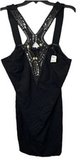Forever 21 + Women’s Plus 2X Black Beaded Stretch Sleeveless Evening Dress
