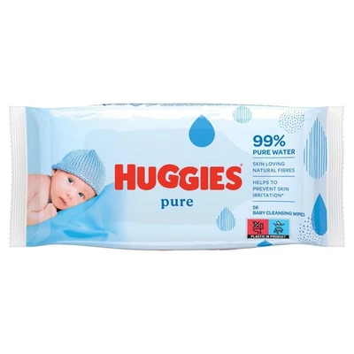HUGGIES PURE BABY WIPES 99% PURE WATER 288 WIPES 6 PACKS