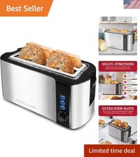 Long Slot 4 Slice Toaster, Reheat, 6 Toast Se...