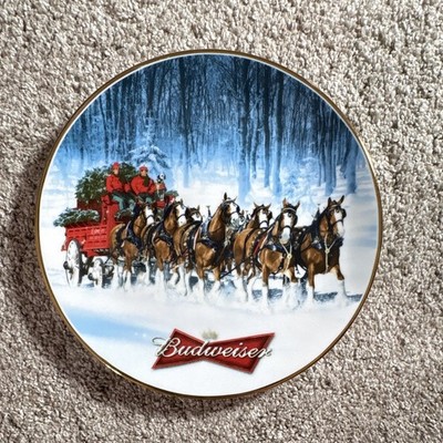 Budweiser 2007 Holiday Plate Jeff Wack Anheuser-Busch LE #16944 Breweriana