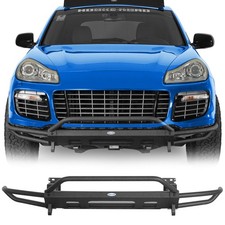 Black Steel Tube Front Bumper Wbull Bar Fit 2003-2010 Porsche Cayenne 955 957 Black Steel Tube Front Bumper Wbull Bar Fit 2003-2010 Porsche Cayenne 955 957