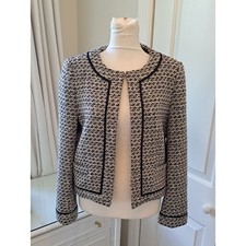 Alice  Olivia Womens Luxury/Preppy/Office Crram/Black Tweed Wool Lined Jacket 4