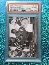 PSA 10 : 2025 Upper Deck #C-237 RYAN LEONARD Young Guns UD Canvas Black & White