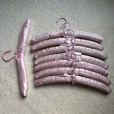 8 PCS 15" Pink Satin Padded Hangers Dress Lingerie Bridal Cloth Hanging