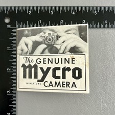 Vintage Instruction Manuel For The Genuine Mycro Miniature Camera Pamphlet
