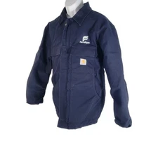 Carhartt Jacket Mens Size XL Blue C003-DNY Arctic Quilt Lined Duck Canvas Logo