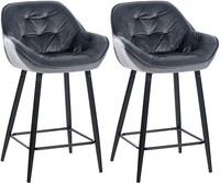 2Er Set Barhocker Gibson 76 Samt Dunkelgrau