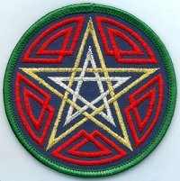Celtic Pentagram Pentacle Star 3" Sew-On Embroidered Patch Multicolor