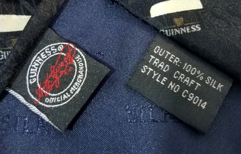 Guinness Mens Black Novelty Tie With Beer Mug Print 100% Silk Necktie - Image 3 of 4