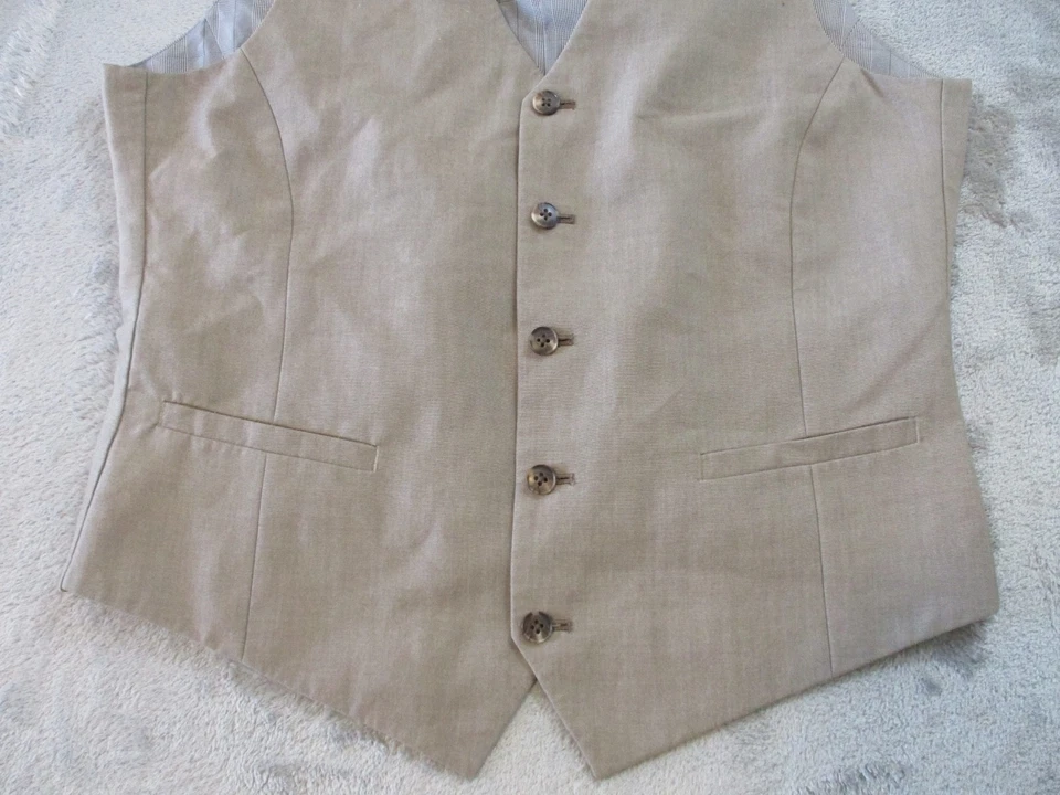 Chaleco Savile Row Para Hombres Gris Medio Londres Esmoquin Botón Formal Vaquero Western Rode Foto 3 de 4