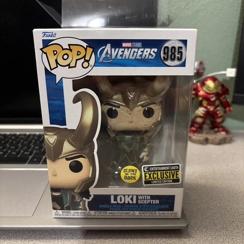 Exclusive EE Avengers Loki with Scepter Funko Pop!  #985 with protector