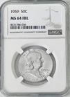 1959 Franklin Half Dollar NGC MS64 FBL - Minted in Philadelphia