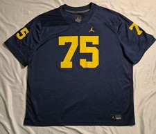 Jordan Michigan Wolverines Gentry 75 Football Jersey Navy Size 3XL