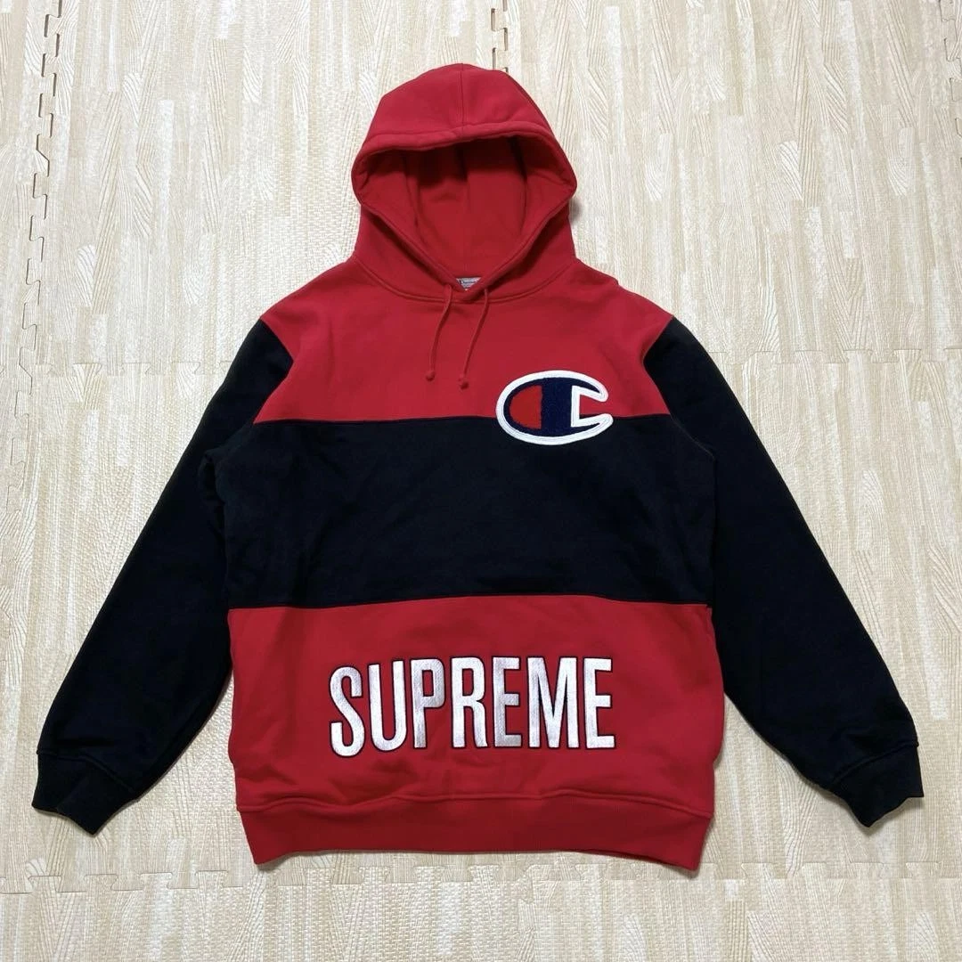 Pull à capuche homme Supreme L Champion Collaboration iconique streetwear rare occasion