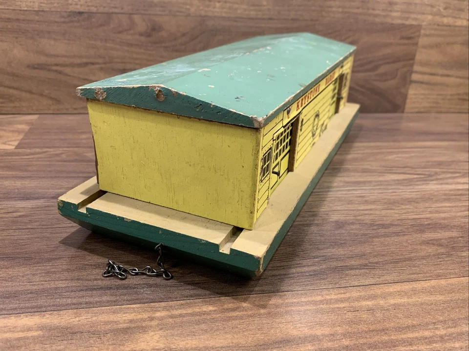 Keystone Vintage Juguete Madera Modelo Keystone Barcaza Barcaza Carga Barcaza Foto 4 de 4