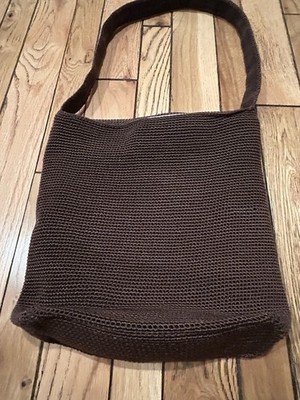 Vintage Liz Claiborne Brown Crochet Shoulder Bag