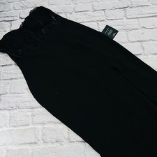 NWT Lulus Black Lace Corset Dress Maxi High Slit Strapless Formal Evening Gown M