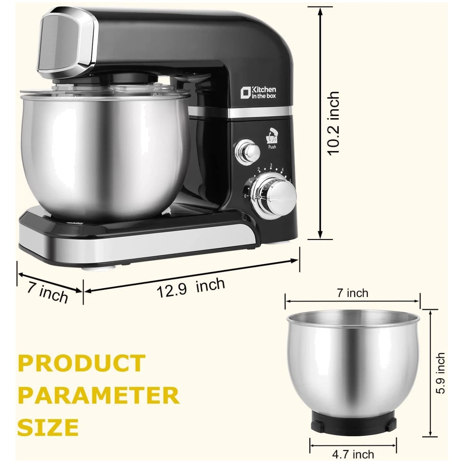 Compact Stand Mixer, 3.2Qt Capacity, 6 Speeds - Black
Opens in a new window or tab