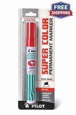 Pilot Super Color Permanent Marker Red Chisel Tip 6 Pack Broad Tip 44108