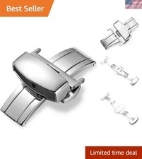 Versatile 20mm Stainless Steel Watch Clasp - Polished Finish  Durable Design