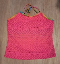 OP Ocean Pacific Pink Reversible Tankini Top Girl's L 10-12