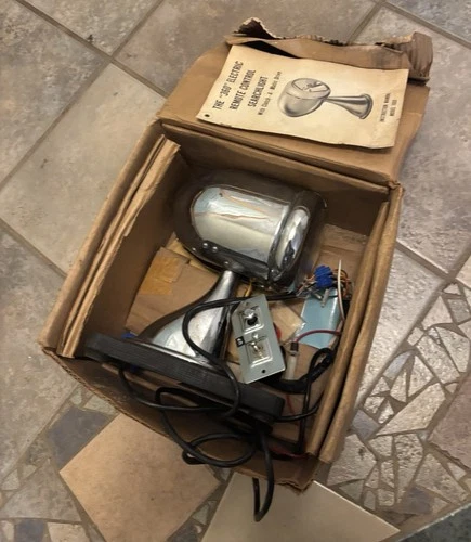 1960s Sparcraft Marine Spotlight 5” Dia Electric Remote Control Searchlight, NOS