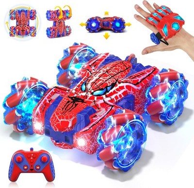 SOGAWEBB Spider Gesture Sensing Remote Control Car 2.4GHz Red Toy Lights 14.5cm