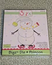 Rare 2008 Sizzix Bigz Die SNOWMAN w/ SKATES 655546 Retired