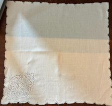 Lote de 12 servilletas vintage de tela bordada, 2 tallas, azul y blanco
