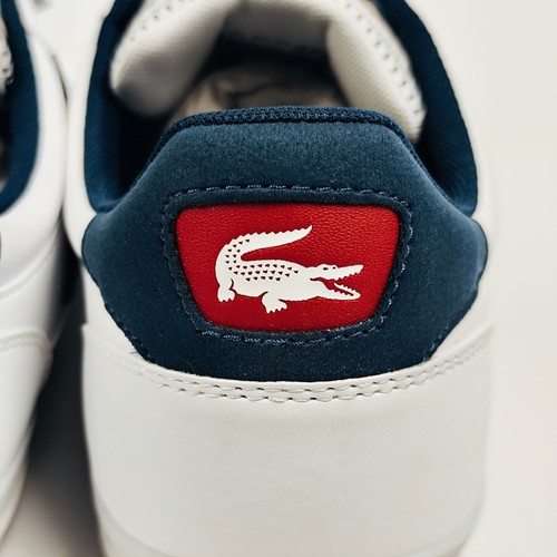 Lacoste Chaymon Men's Casual Low-Top Sneaker Color: White/Navy/Red | Size 9.5 - Picture 21 of 24