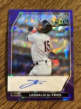 2026 Leaf Metal Baseball Base Auto Leo De Vries Purple Crystal #BA-LDV 1/1