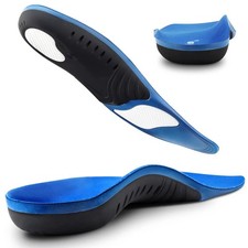 Plantar Fasciitis Insoles, High Arch Support M Men 8.5-10/Women 9.5-11 , Blue