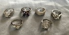 Collection Of 6 Cz Stones Fancy Rings 2 Sterling Rsc All Size 5.25