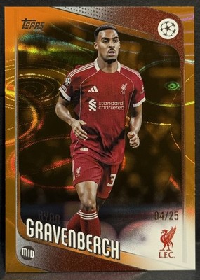 2025-26 Topps UEFA CC Liverpool Ryan Gravenberch Orange Raindrops