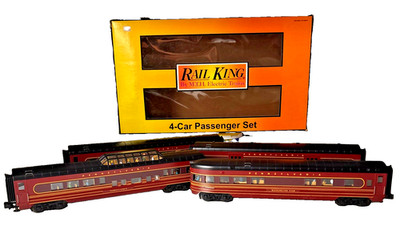 MTH RailKing 30-67296 Pennsylvania 4-Car 60' Streamlined Passenger Set O Gauge