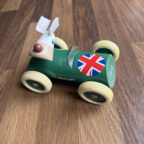 Spirit by Janod Holz grün Union Jack Rennwagen & Hundefahrer Frankreich Design