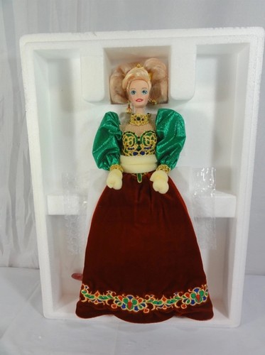Muñeca Barbie de porcelana Holiday Jewel 1995 Mattel 14311